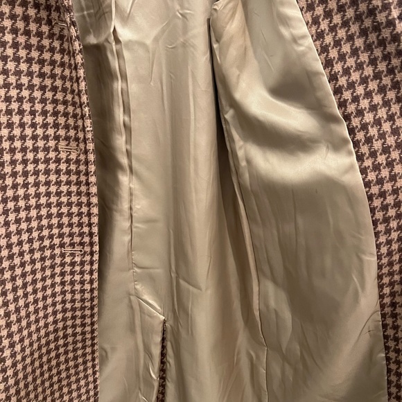 Abercrombie Wool Vintage The Dad Coat in Brown Houndstooth Size Small - Picture 4 of 5